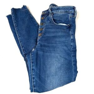 American Eagle Women’s Size 12 Super Hi Rise Jegging Jeans Button Fly Dark #1434